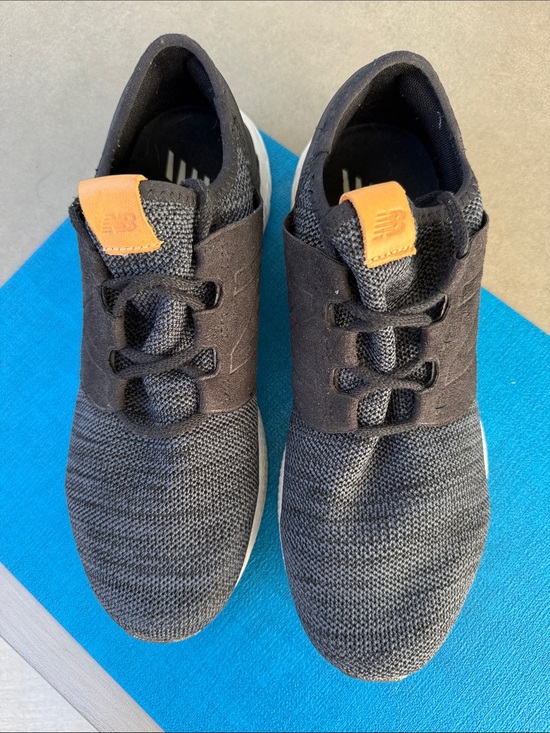 New Balance Other - New Balance Men’s Black Knit Slip-On Sneakers with Leather Tab FRESH FOAM